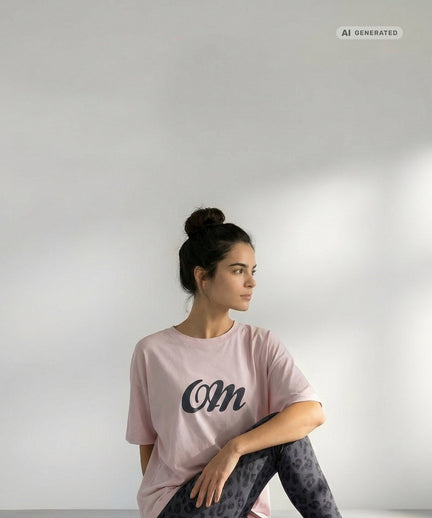 Yoga Boxy T-Shirt OM Bio Baumwolle Tencel™ Sora - rosa Yoga Boxy T-Shirt OM Bio Baumwolle Tencel™ Sora - rosa – AI GENERATED / KI-GENERIERT
