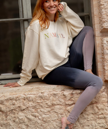 Yoga Soft Leggings Ombré Bio Baumwolle Luna - grau | color:grau | yoga damen soft leggings ombré | bio baumwolle | leggings ombré frabverlauf | yoga damen leggings nachhaltig