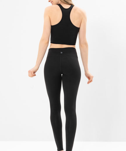 Yoga Basic Leggings Tencel™ Bio Baumwolle Luna - schwarz | color:schwarz | yoga damen basic leggings luna | tencel bio baumwolle | leggings basic | yoga damen leggings nachhaltig