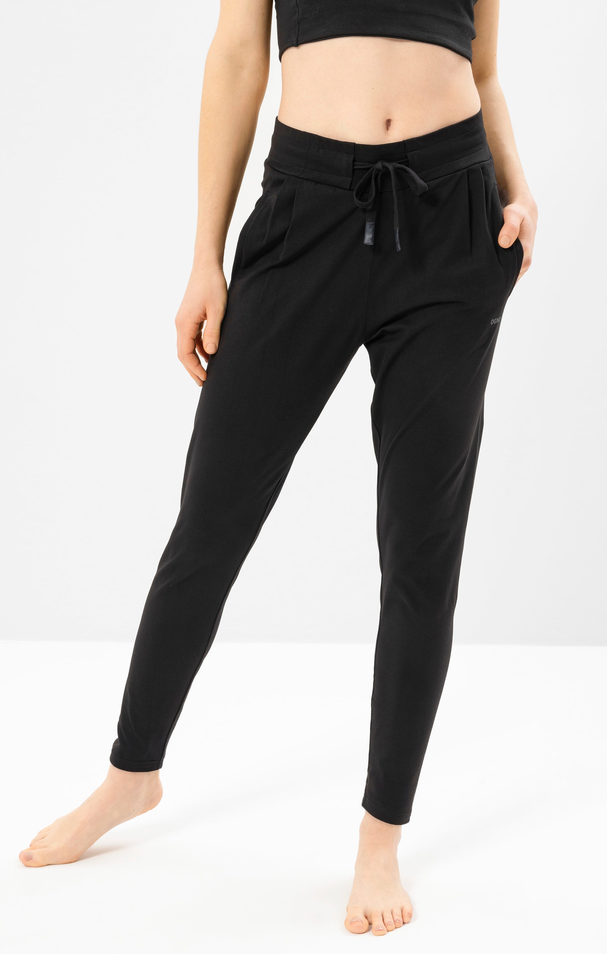 Yoga Basic Harem Pants Organic Cotton Hanna black OGNX