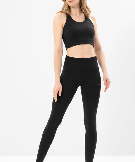 Yoga Basic Leggings Tencel™ Bio Baumwolle Luna - schwarz | color:schwarz | yoga damen basic leggings luna | tencel bio baumwolle | leggings basic | yoga damen leggings nachhaltig
