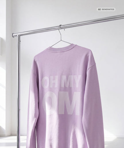 Yoga Boxy Sweater OH MY OM Bio Baumwolle Philia - lila Yoga Boxy Sweater OH MY OM Bio Baumwolle Philia - lila – AI GENERATED / KI-GENERIERT