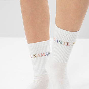 Yoga sports socks Namaste organic cotton Ava - white | color:weiß | yoga damen socken namaste ava | bio baumwolle recyceltes polyester | sportsocken namaste | yoga damen socken nachhaltig