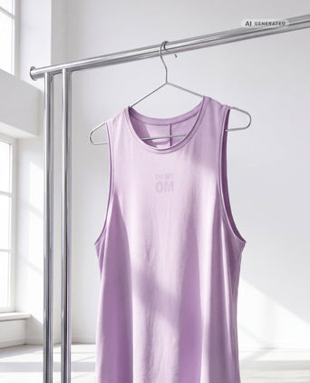 Yoga Tank OH MY OM Bio Baumwolle Tencel™ Tari - lila Yoga Tank OH MY OM Bio Baumwolle Tencel™ Tari - lila – AI GENERATED / KI-GENERIERT