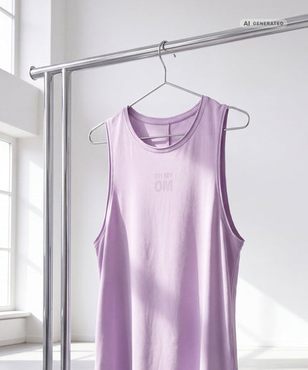 Yoga Tank OH MY OM Bio Baumwolle Tencel™ Tari - lila Yoga Tank OH MY OM Bio Baumwolle Tencel™ Tari - lila – AI GENERATED / KI-GENERIERT