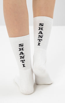 Yoga sports socks Shanti Shanti organic cotton Ava - white | color:weiß | yoga damen socken shanti shanti ava | bio baumwolle recyceltes polyester | sportsocken namaste | yoga damen socken nachhaltig