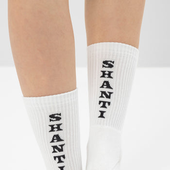 Yoga sports socks Shanti Shanti organic cotton Ava - white | color:weiß | yoga damen socken shanti shanti ava | bio baumwolle recyceltes polyester | sportsocken namaste | yoga damen socken nachhaltig