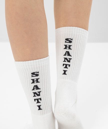 Yoga Sportsocken Shanti Shanti Bio Baumwolle Ava - weiß | color:weiß | yoga damen socken shanti shanti ava | bio baumwolle recyceltes polyester | sportsocken namaste | yoga damen socken nachhaltig