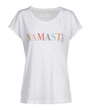 | color:weiß |yoga sommer t-shirt namaste weiß