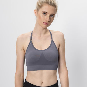 Sport Bra Crossback - medium support - gray | color:grau |yoga BH grau mittlerer halt |sport BH grau mittlerer halt