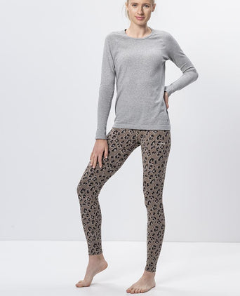 Leggings Leo Bio Baumwolle - braun | color:braun |leggings leo yoga braun bio baumwolle nachhaltig