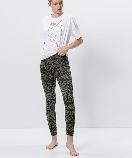 Leggings Butterfly Bio Baumwolle - grün | color:grün |yoga leggings grün baumwolle |leggings blickdicht