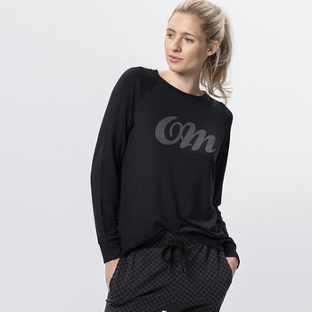 Lounge Sweater OM Tencel™ - schwarz | color:black |yoga sweater black tencel OM
