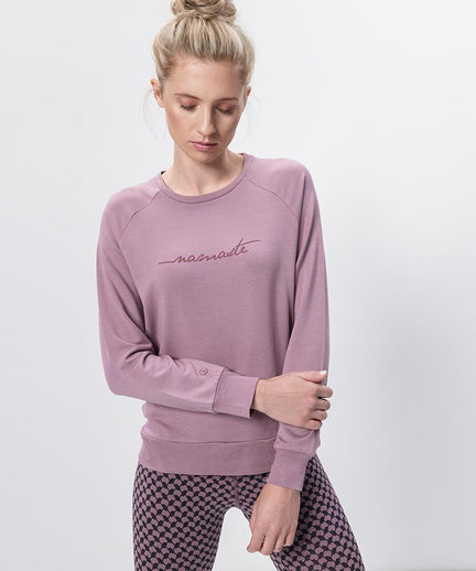 Lounge Sweater Namaste Tencel™ - rosa | color:pink |yoga sweater namaste pink tencel