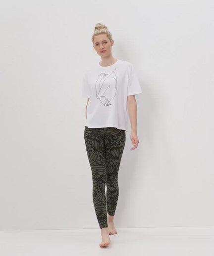 Leggings Butterfly Bio Baumwolle - grün | color:grün |yoga leggings grün baumwolle |leggings blickdicht
