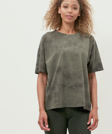 Boxy T-Shirt Batik Bio Baumwolle - grün | color:grün |batik t-shirt grün