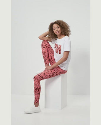 Leggings Leaf Polyamid ♻️ - orange | color:orange |sport leggings yoga polyester orange gemustert