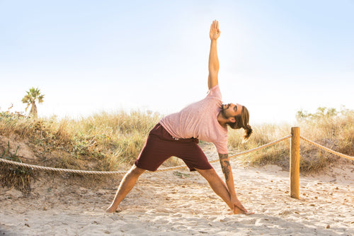 | color:red |yoga shorts men red