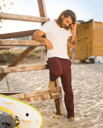 Fitted Pants Bio Baumwolle - rot | color:rot |yoga hose männer rot