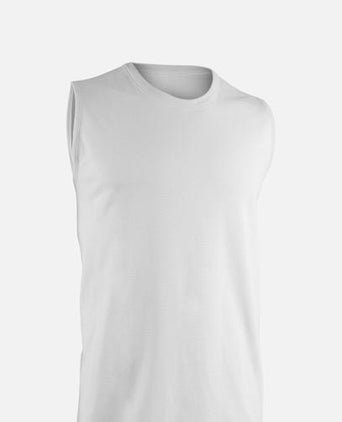 Air Tank polyester ♻️ - white | color:weiss |yoga tank männer weiss