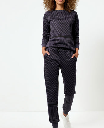 Jog Pants Keffiah (Slim Fit) - blau | color:blau |yoga pants blau keffiah muster |yoga kleidung