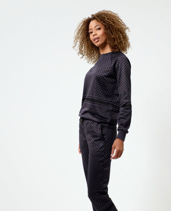 Sweatshirt Keffiah (Slim Fit) - blau | color:blau |sweater mit keffiah muster blau