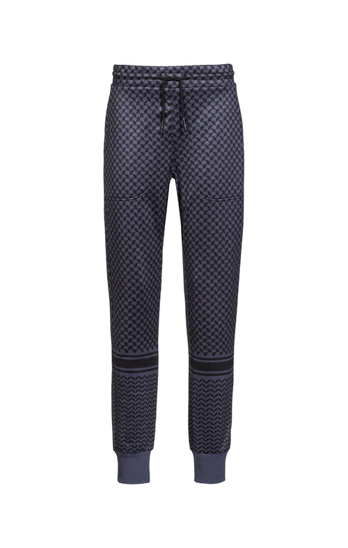 | color:blau |yoga pants blau keffiah muster |yoga kleidung