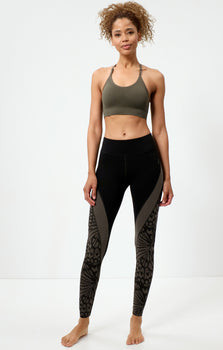 Leggings Carving Butterfly Tencel™ organic cotton - green | color:grün |yoga leggings schwarz tencel baumwolle