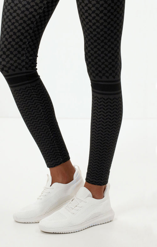 | color:grau |yoga leggings baumwolle keffiah |yoga kleidung