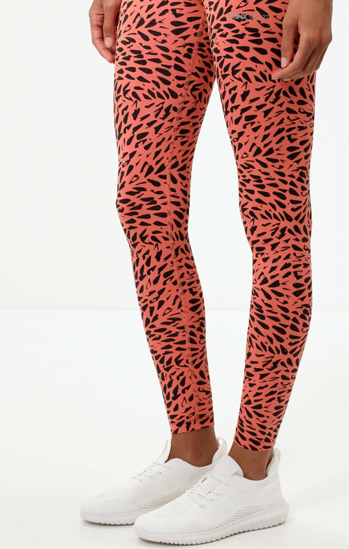 | color:orange |sport leggings yoga polyester orange gemustert