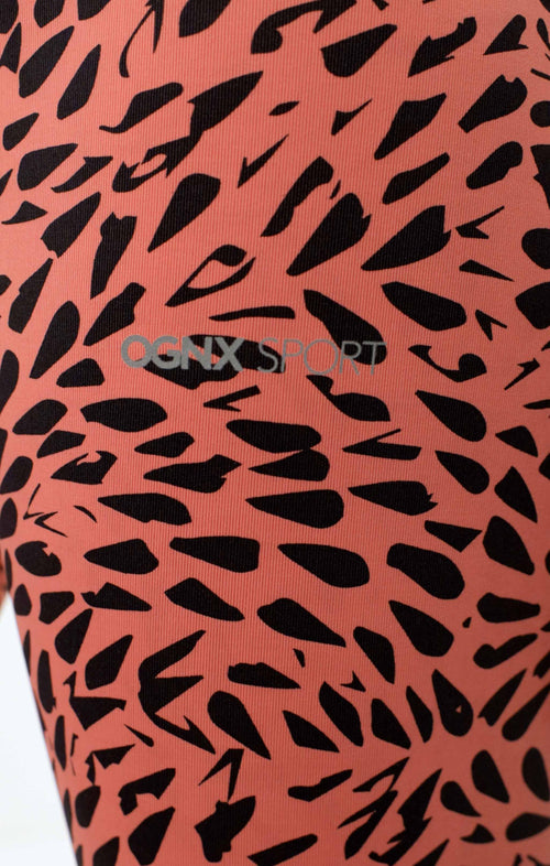 | color:orange |sport leggings yoga polyester orange gemustert