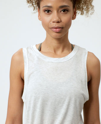 Basic Athletic Tank Rainbow Tencel™ - hellgrau melange | color:grau |tencel tank yoga grau |yoga kleidung