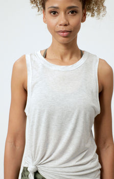Basic Athletic Tank Rainbow Tencel™ - light gray melange | color:grau |tencel tank yoga grau |yoga kleidung