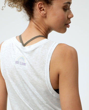 Basic Athletic Tank Rainbow Tencel™ - hellgrau melange | color:grau |tencel tank yoga grau |yoga kleidung