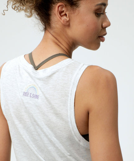 Basic Athletic Tank Rainbow Tencel™ - hellgrau melange | color:grau |tencel tank yoga grau |yoga kleidung