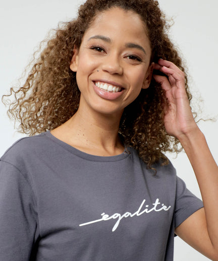 Loose T-Shirt Egalite Bio Baumwolle - grau | color:grau |t-shirt egalite bio baumwolle grau