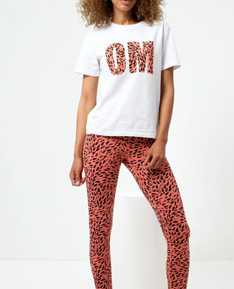 Leggings Leaf Polyamid ♻️ - orange | color:orange |sport leggings yoga polyester orange gemustert