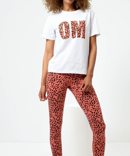 Leggings Leaf Polyamid ♻️ - orange | color:orange |sport leggings yoga polyester orange gemustert