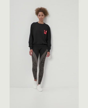 Sweatshirt Smile Bio Baumwolle - schwarz | color:schwarz |yoga sweater smiley schwarz bio baumwolle