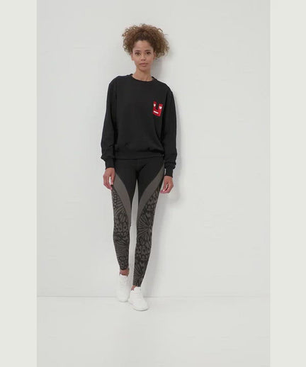 Sweatshirt Smile Bio Baumwolle - schwarz | color:schwarz |yoga sweater smiley schwarz bio baumwolle