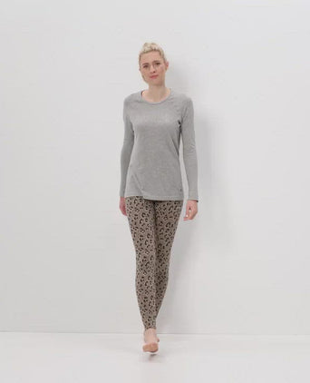 Basic Longsleeve Namaste Bio Baumwolle Polyester ♻️ - grau | color:grau |yoga longsleeve namaste grau |yoga kleidung