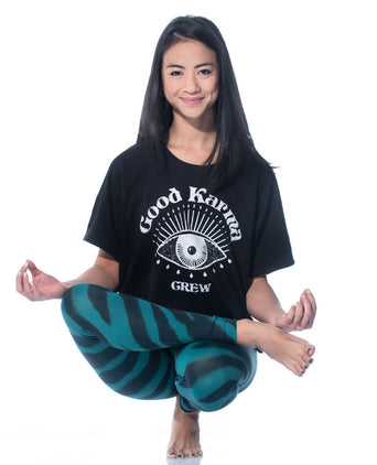 | color:schwarz |yoga t-shirt LYLA Soul Yoga schwarz yoga |t-shirt Good Karma Crew ognx 108