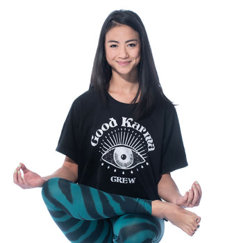 Boxy T-Shirt Good Karma Crew by LYLA Soul Yoga - schwarz | color:schwarz |yoga t-shirt LYLA Soul Yoga schwarz yoga |t-shirt Good Karma Crew ognx 108