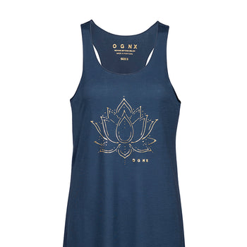 Loose Tank Lotus Flower Tencel™ - blau | color:blau |yoga tank lotus flower tencel |yoga kleidung