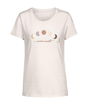 T-Shirt Namaste Moon Bio Baumwolle - weiss | color:weiss |yoga t-shirt namaste mond druck weiss
