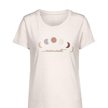 T-Shirt Namaste Moon Bio Baumwolle - weiss | color:weiss |yoga t-shirt namaste mond druck weiss