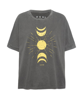 Boxy T-Shirt ReConnect by Sinah Diepold - Kale & Cake - grau | color:grau |yoga t-shirt sinah diepold kale&cake |t-shirt mond sonne