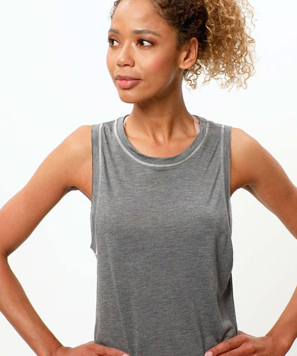 Basic Athletic Tank Rainbow Tencel™ - dark gray melange | color:dunkel grau |yoga Tank tencel dunkel grau |yogakleidung