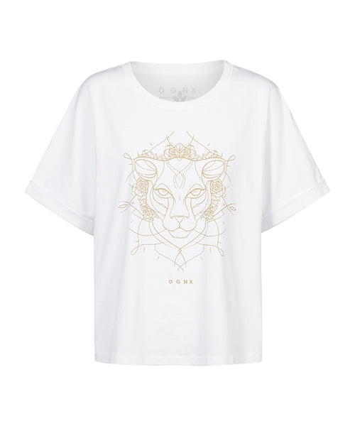 | color:weiß |yoga t-shirt ranja weis yoga |t-shirt leopard