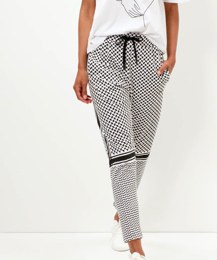 Harem Pants Keffiah Bio Baumwolle - weiss | color:weiss |yoga hose weiss |yoga harem pants weiss keffiah muster |yoga kleidung